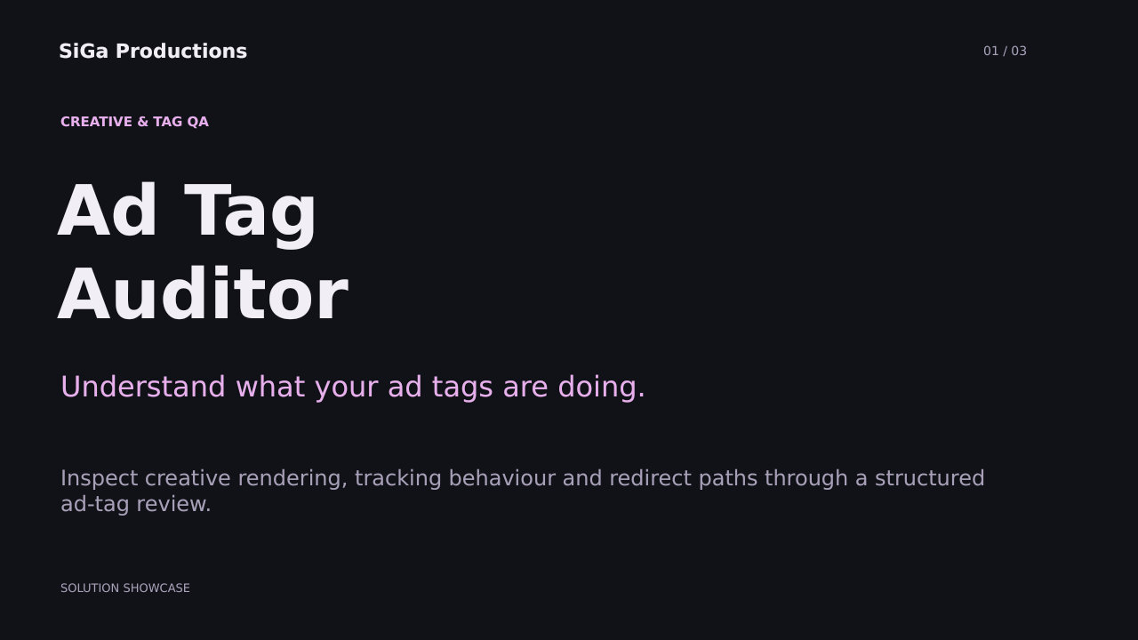 Ad Tag Auditor solution presentation