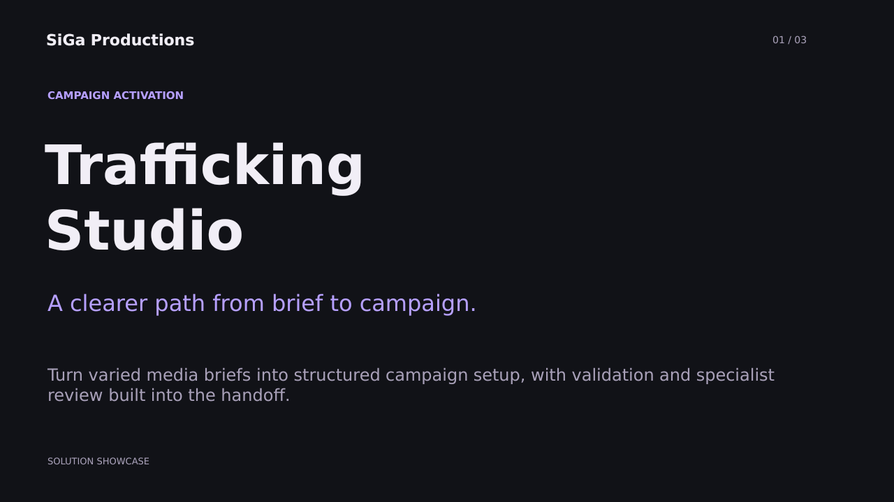 Trafficking Studio solution presentation